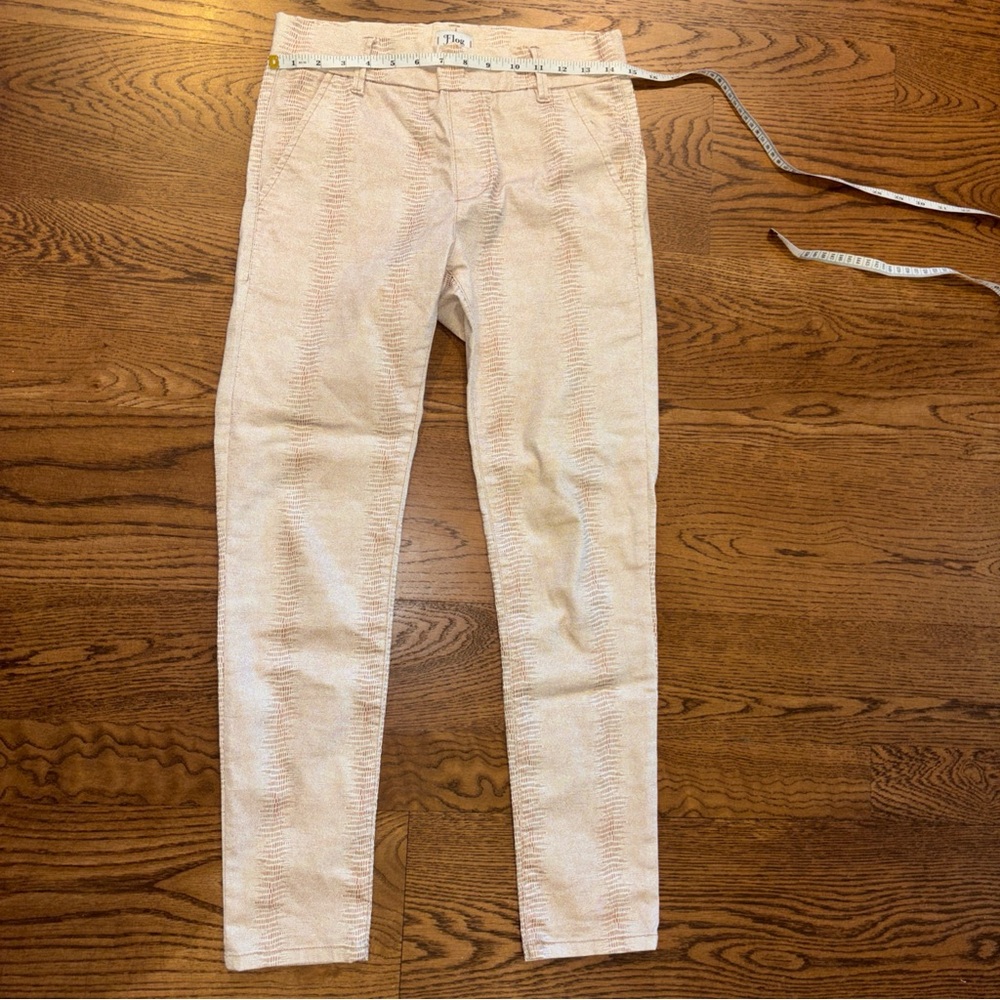 FLOG PULL ON Beige Textured Snake Lizard patterned Pants Joggers Size 24